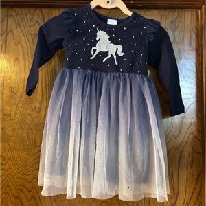 Navy Unicorn Tulle Dress
